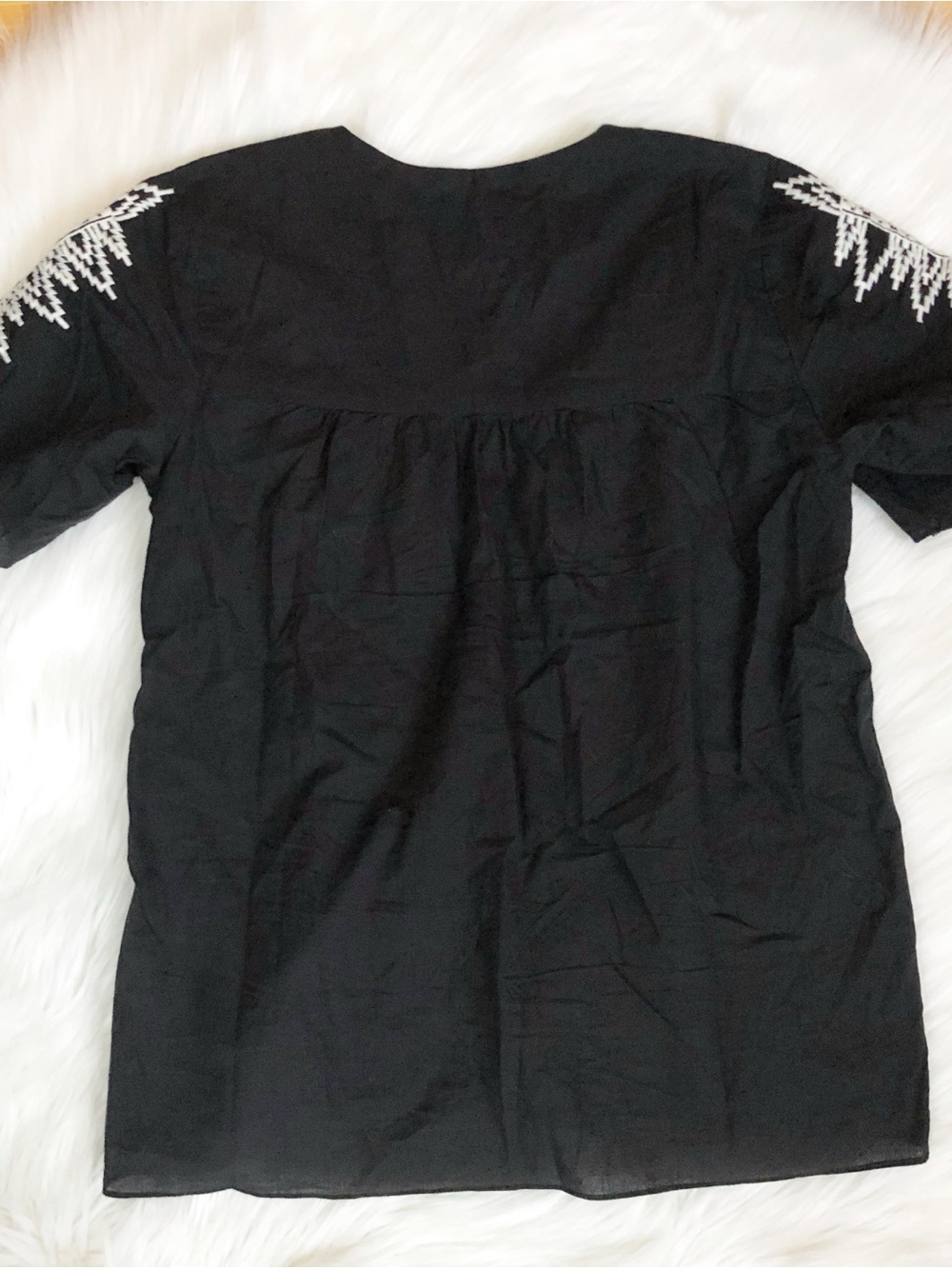 Anthropologie Pepin Embroidered Cotton Top With Tassels XS - Picture 7 of 11